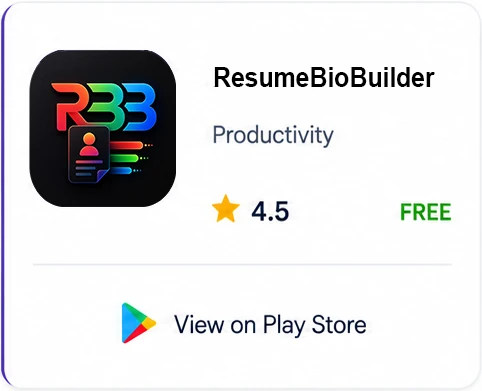 ResumeBioBuilder — Coming Soon to Google Play