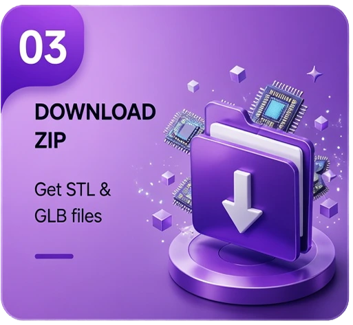 Step 3: Download ZIP — Get STL and GLB files